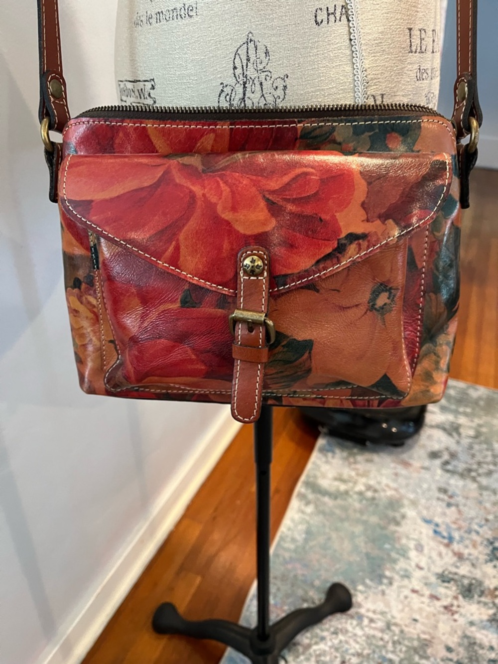 Patricia Nash Floral Leather Crossbody Bag